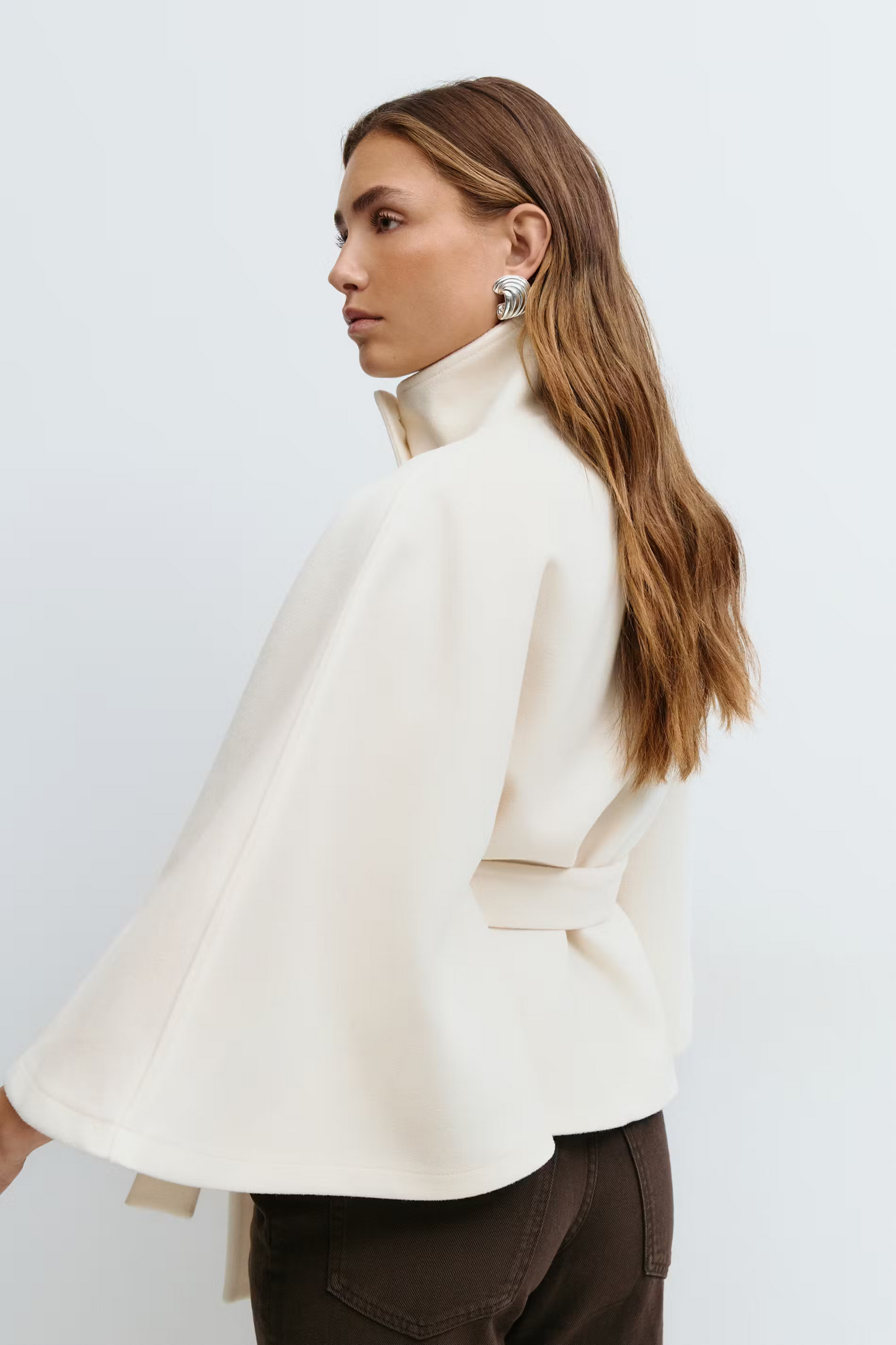 Sira Belted Cape Coat