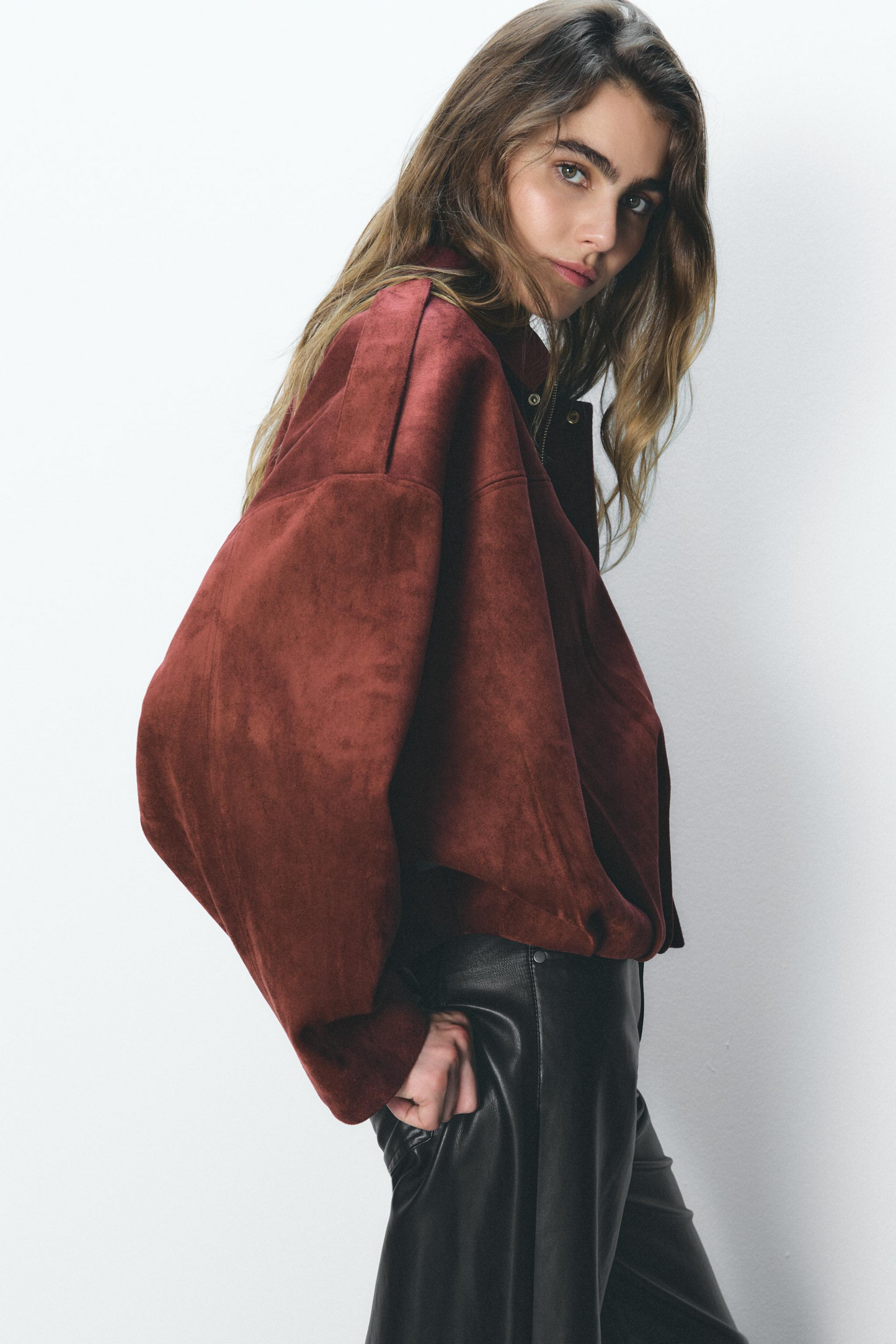 Tessa Suede Bomber Jacket
