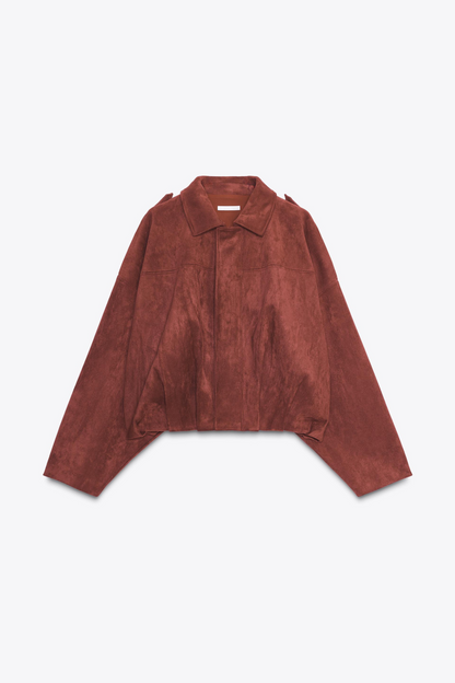 Tessa Suede Bomber Jacket