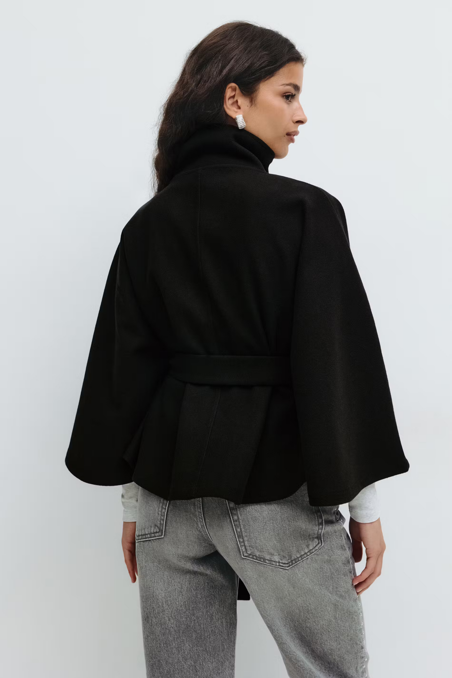 Sira Belted Cape Coat