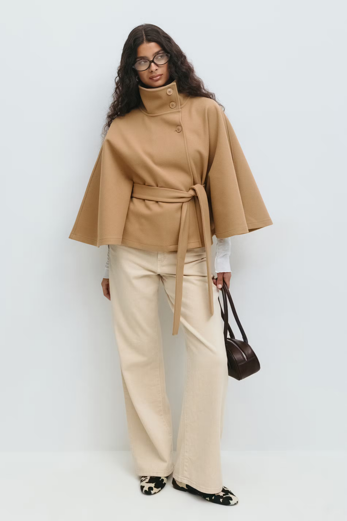 Sira Belted Cape Coat