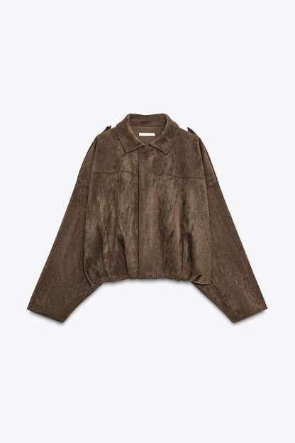 Tessa Suede Bomber Jacket